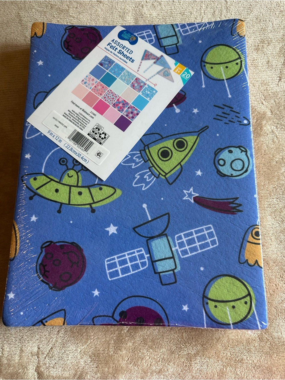 20 pack Felt Sheets Space and Heart Themed